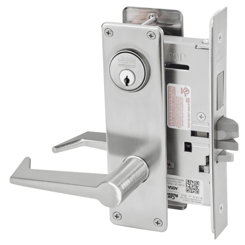 Picture of Corbin Russwin ML2075 ESN Security Entrance or Office Mortise Lock, ES Lever, N Escutcheon