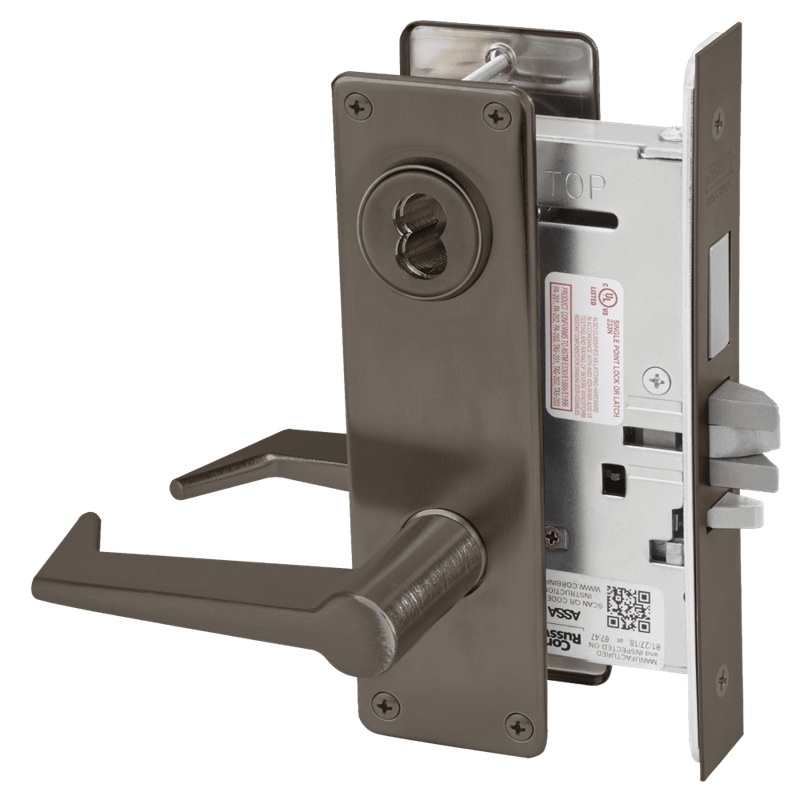 Picture of Corbin Russwin ML2075 ESN Security Entrance or Office Mortise Lock, ES Lever, N Escutcheon