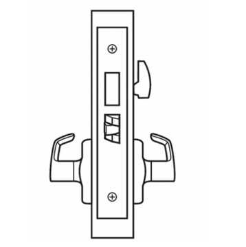 Picture of Corbin Russwin ML2030 PSM Privacy, Bedroom or Bathroom Mortise Lock, PS Lever, M Escutcheon
