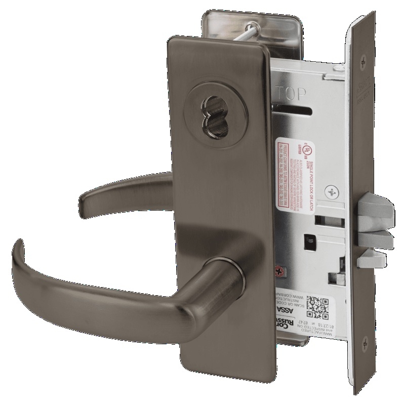 Picture of Corbin Russwin ML2032 PSM Institution or Utility Mortise Lock, PS Lever, M Escutcheon