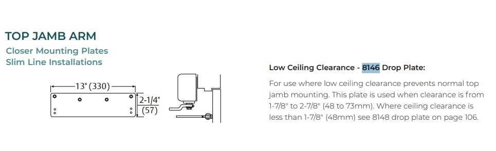 Picture of Norton Rixson  8146 Door Closer Drop Plate for 8301/8501 Series