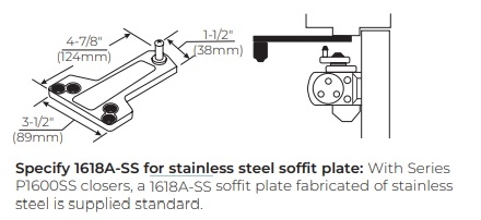 Picture of Norton Rixson 1618A-SS Soffit Plate For Parallel Arm Stainless Steel