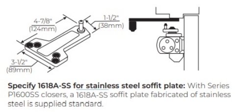 Picture of Norton Rixson 1618A-SS Soffit Plate For Parallel Arm Stainless Steel