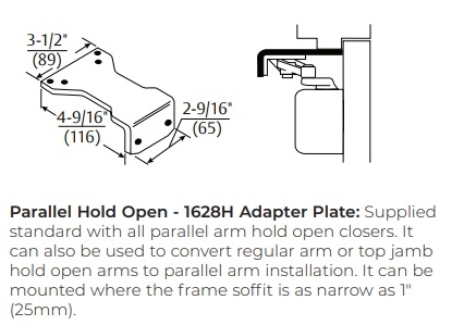 Picture of Norton Rixson 1628H Soffit Plate For Parallel Hold Open Arm