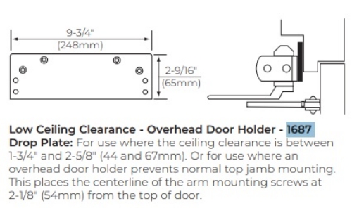 Picture of Norton Rixson 1687 Door Closer Drop Plate for 1600 Series