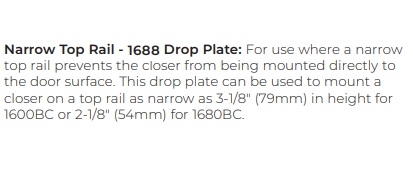 Picture of Norton Rixson 1688 Door Closer Drop Plate for 1600 Series