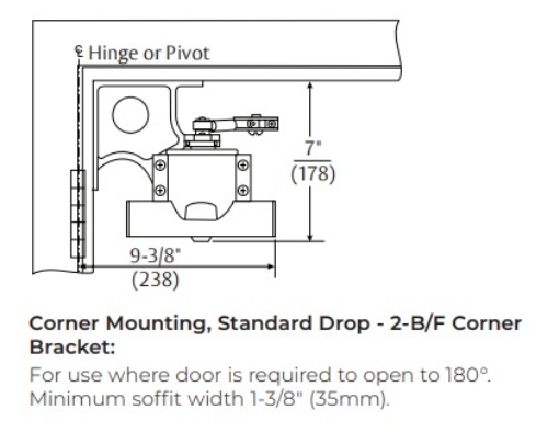 Picture of Norton Rixson 2-B/F Corner Bracket for 78 Series Closer