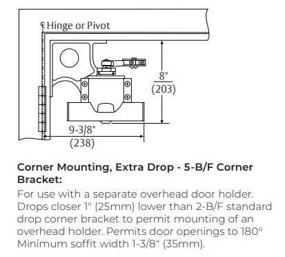 Picture of Norton Rixson 5-B/F 689 Corner Bracket for 78 Series Closer