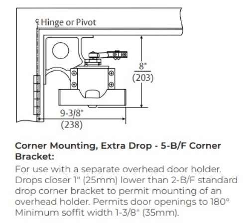Picture of Norton Rixson 5-B/F 689 Corner Bracket for 78 Series Closer
