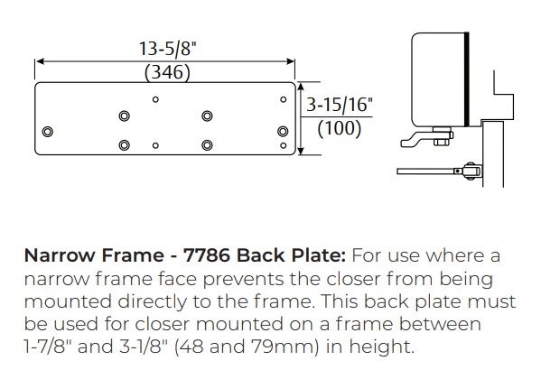 Picture of Norton Rixson 7786 Door Closer Drop Plate for 7500 Series