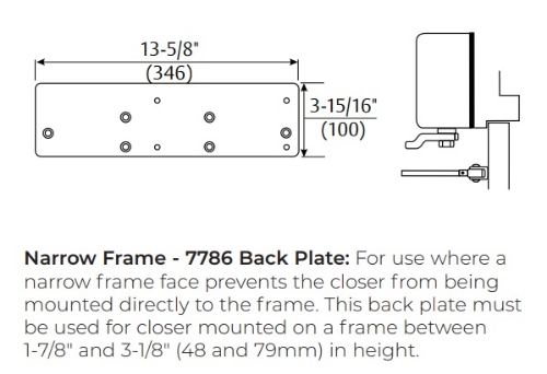 Picture of Norton Rixson 7786 Door Closer Drop Plate for 7500 Series