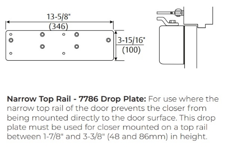 Picture of Norton Rixson 7786 Door Closer Drop Plate for 7500 Series