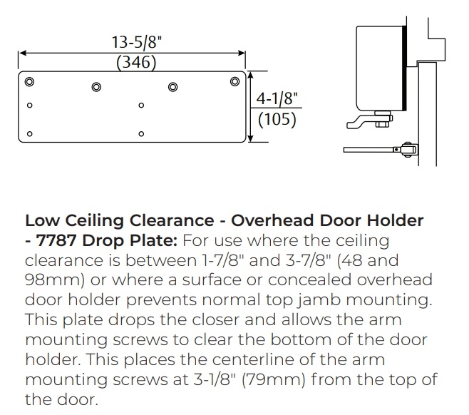 Picture of Norton Rixson 7787 Door Closer Drop Plate for 7500 Series