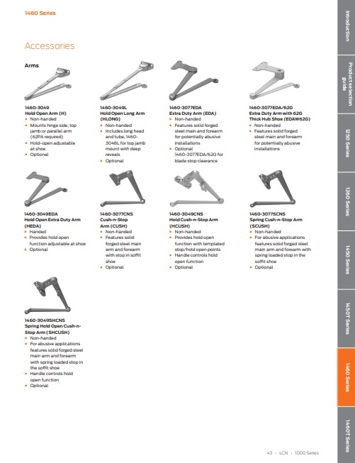 Picture of LCN 1460-3049CNS Hold Open Cush-n-stop Arm