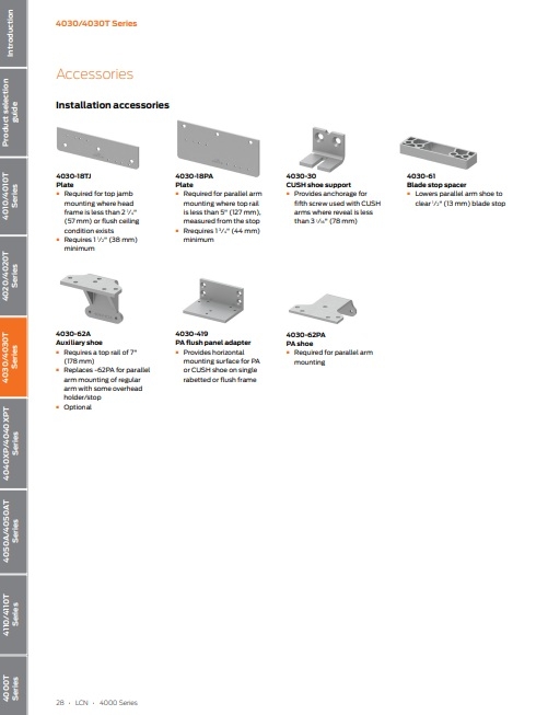 Picture of LCN 4030-18TJ Drop Plate - Top Jamb