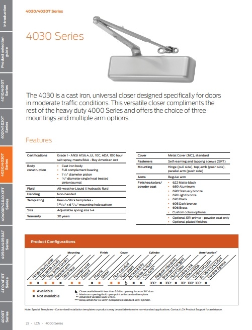 Picture of LCN 4030-18TJ Drop Plate - Top Jamb