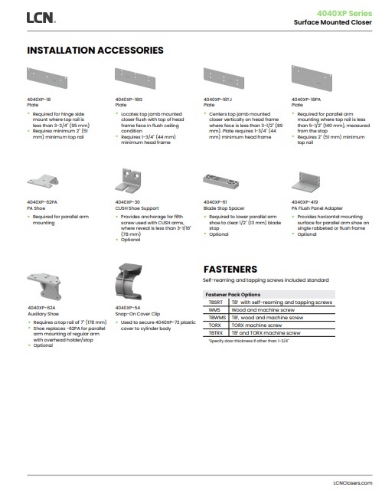 Picture of LCN 4040XP-30 Cush Shoe Support