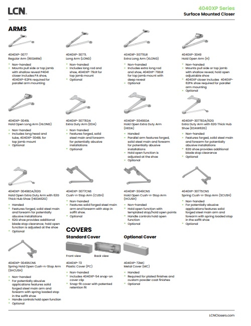 Picture of LCN 4040XP-3077CNS Cush-N-Stop Arm