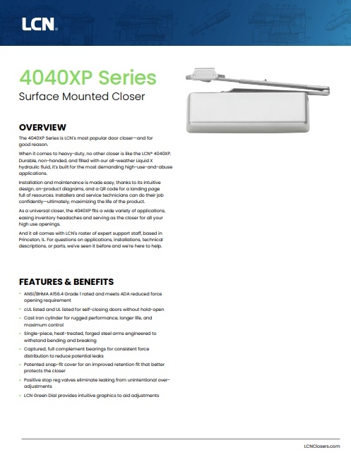 Picture of LCN 4040XP-3077SCNS Spring Cush-N-Stop Arm