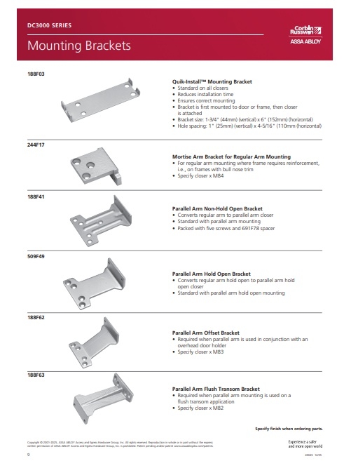 Picture of 188F63 Parallel Arm Flush Transom Bracket DC3000, DC6000