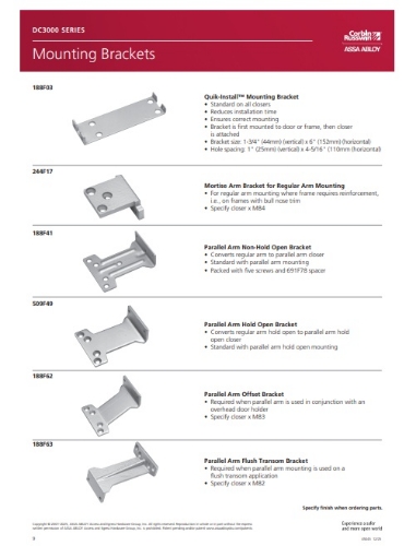 Picture of 188F63 Parallel Arm Flush Transom Bracket DC3000, DC6000
