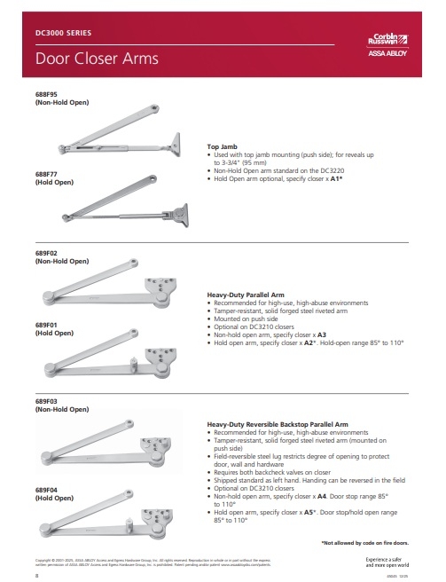Picture of 689F03 Heavy Duty Backstop Parallel Arm (A4)  DC6000, DC3000