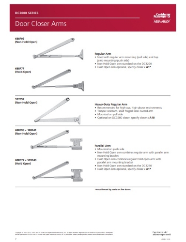 Picture of Corbin Russwin 689F02-689 Heavy Duty Parallel Arm - Non Hold Open - Aluminum