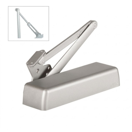 Picture of Stanley QDC112 R Grade 1 Extra Heavy Duty Door Closer - Fully Adjustable - Cast Iron Body - Tri-pack arm with Hold-Open - Full Sized Rounded  Plastic Cover