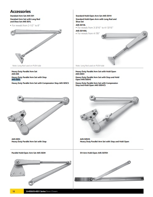 Picture of Stanley A45-505S-689 Heavy Duty Parallel Arm Set with Stop- Aluminum