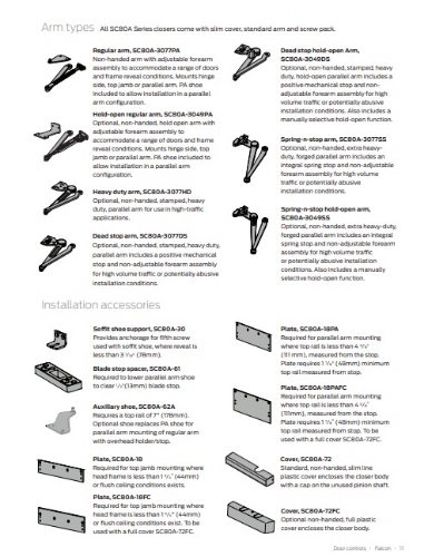 Picture of Falcon SC80A-3049/PA Hold Open Arm w/ PA Bracket