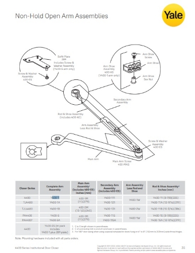 Picture of Accentra (Yale) 400-1A 626 J Top Jamb Arm Assembly