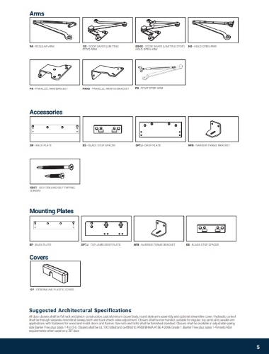 Picture of PDQ 999022 PAHO PARALLEL ARM BRACKET- HOLD OPEN applications - For 3100 Closers