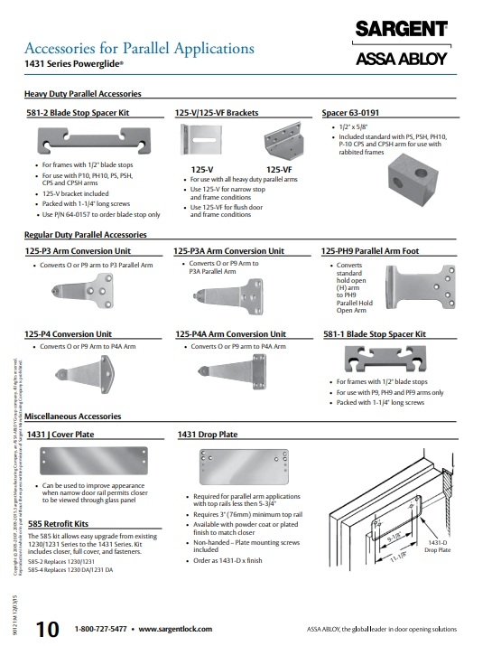 Picture of Sargent 1431B Mounting plate