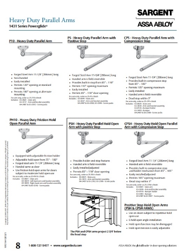 Picture of Sargent 25PD10 Parallel Heavy Duty Drop Arm