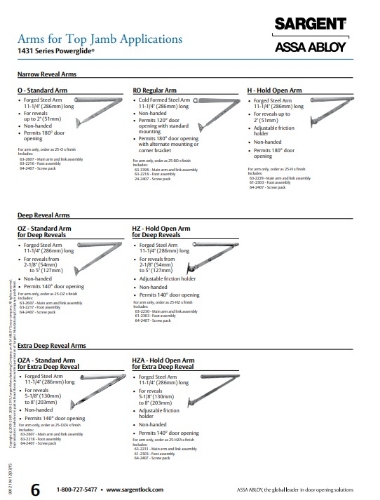 Picture of Sargent 25UH Universal Holder Arm