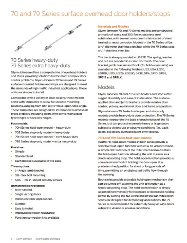 Picture of Glynn Johnson 702H Heavy Duty Surface Mount Overhead Door Stop / Holder 23-1/16" - 27" Door