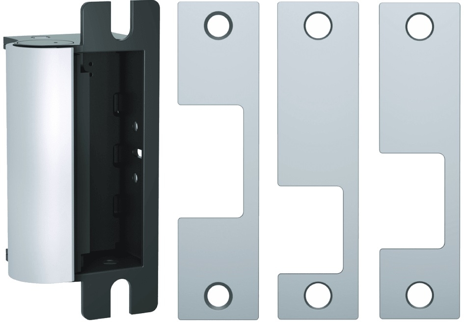 Picture of Hes 1006CLB-630 Fail Secure, Complete 12/24VDC Electric Strike, J, KD and KM Faceplates, Satin Stainless Steel