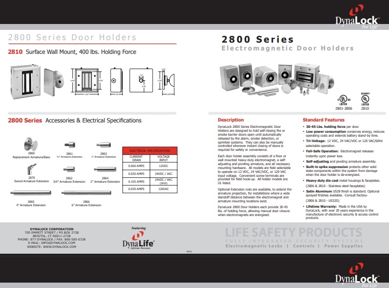 Picture of Dynalock 2805 Electromagnetic Door Holder, Surface Wall Mount