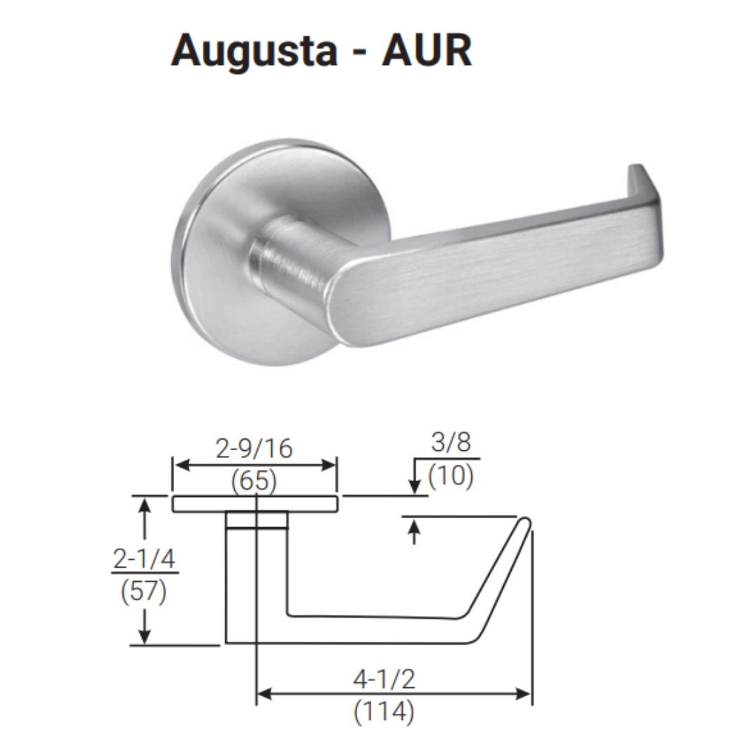Picture of Accentra (Yale) AUR8824FL Mortise Holdback Lever Lock, Augusta Lever