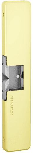 Picture of HES 9400-605 Fail Safe/Fail Secure, Complete 12/24VDC Electric Strike, Surface Mounted, 1/2" Thickness, Bright Brass