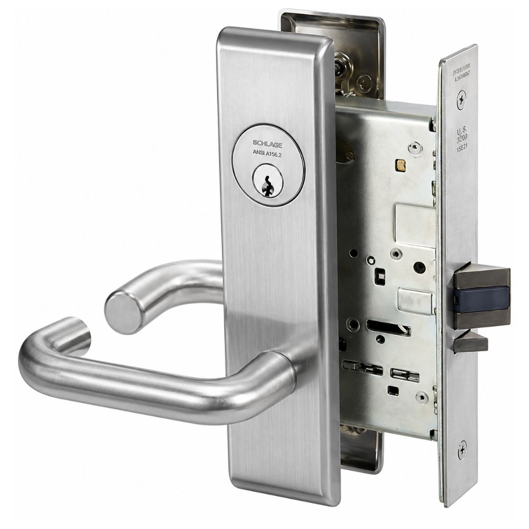 Picture of Accentra (Yale) CRCN8818-2FL Mortise Classroom Security Intruder Lever Lock, Carmel Lever