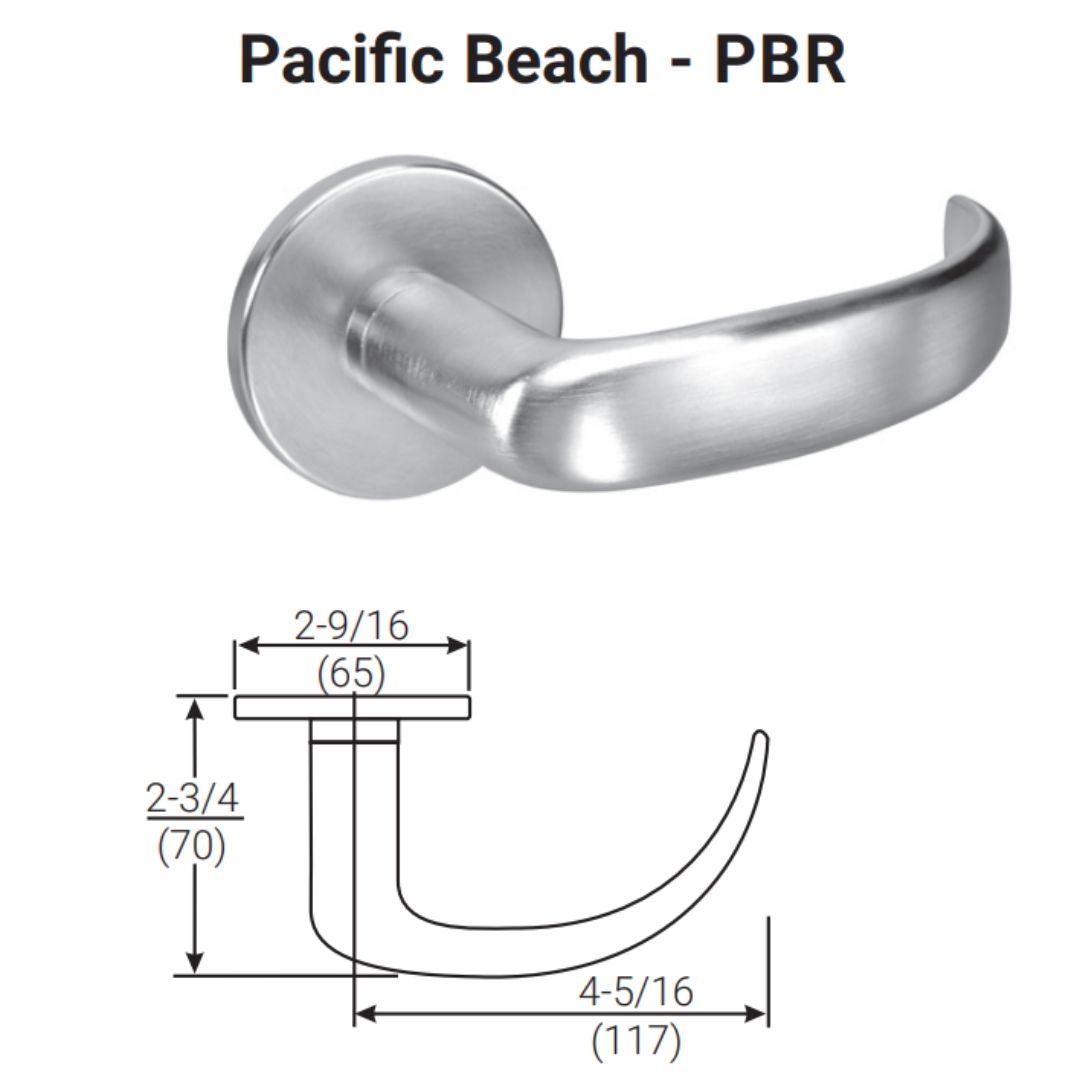 Picture of Accentra (Yale) PBR8867FL Mortise Dormitory or Exit Lever Lock, Pacific Beach Lever