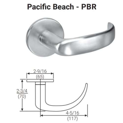 Picture of Accentra (Yale) PBR8867FL Mortise Dormitory or Exit Lever Lock, Pacific Beach Lever