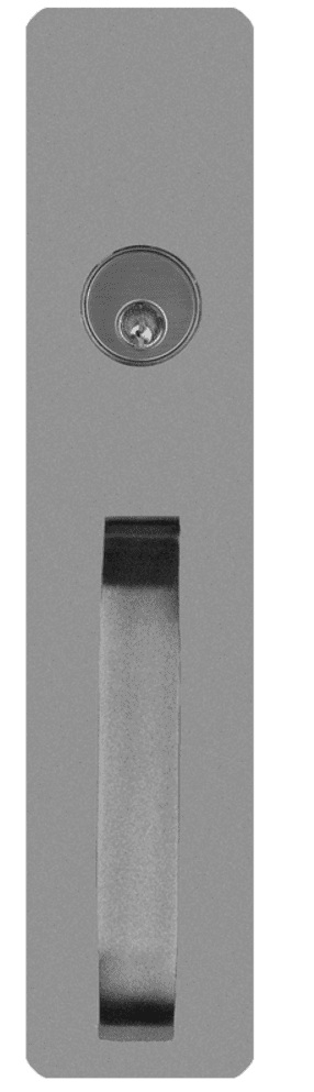 Picture of Detex 03A 689 Straight Pull Trim with Cylinder Hole, for Value Series Devices, Aluminum Painted
