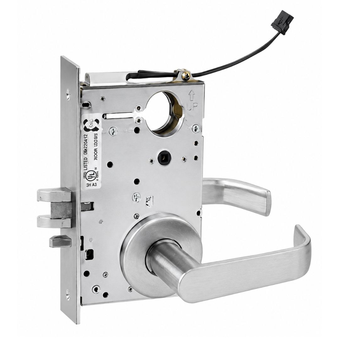 Picture of Corbin Russwin ML20915 NSF 626 SEC Electrically Controlled Mortise Lock - No Cylinder Override - Fail Secure - NSF Lever - Satin Chrome