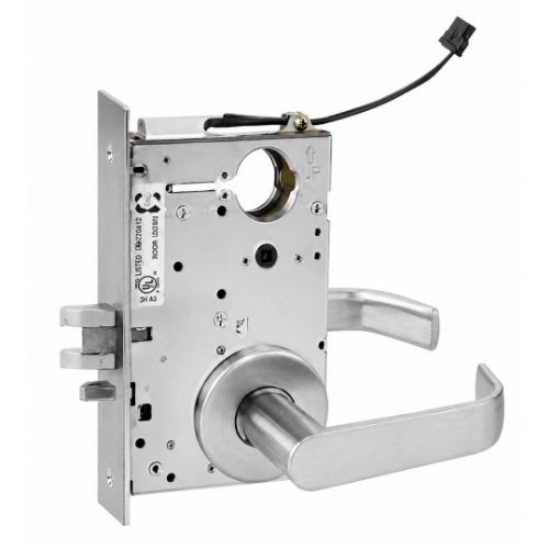 Picture of Corbin Russwin ML20915 NSF 626 SEC Electrically Controlled Mortise Lock - No Cylinder Override - Fail Secure - NSF Lever - Satin Chrome