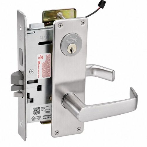 Picture of Corbin Russwin ML20987 NSN 626 SAF Electrically Controlled Mortise Lock - Double Cylinder - Fail Safe - NSN Lever - Satin Chrome