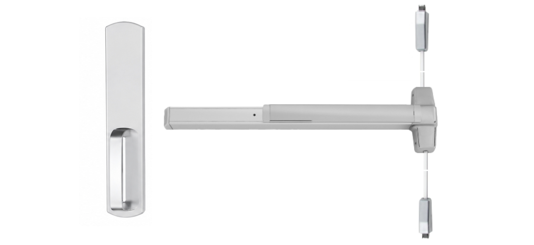 Picture of Von Duprin 9827DT / 9927DT Surface Mounted Vertical Rod Device, Dummy Function, Escutcheon Pull