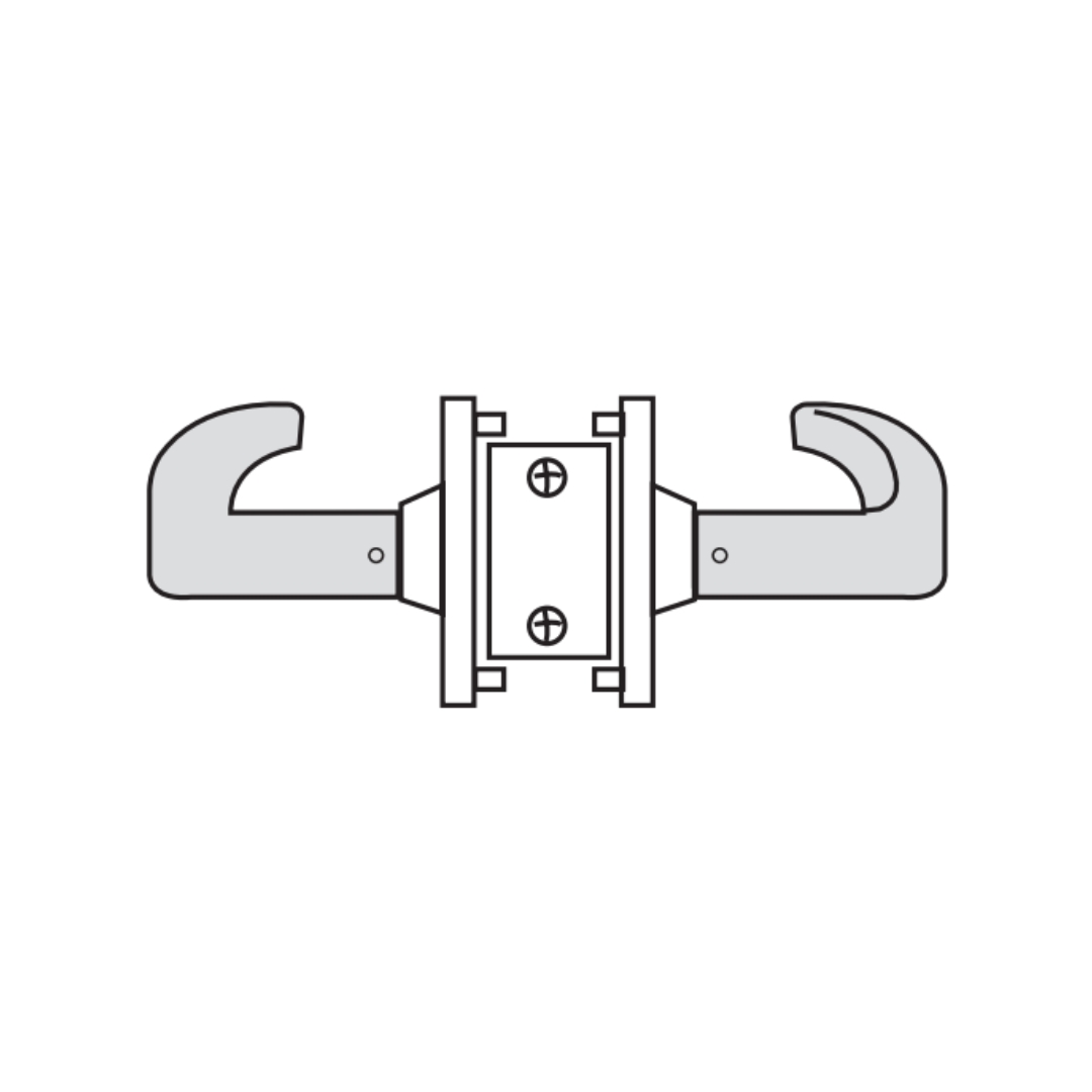 Picture of Sargent 10XU94-2 Grade 1 Double Lever Pull  Cylindrical Lock, Non-Keyed