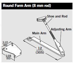 Dorma 8616 ARP Door Closer w/Round Arm (Tri-Pack)